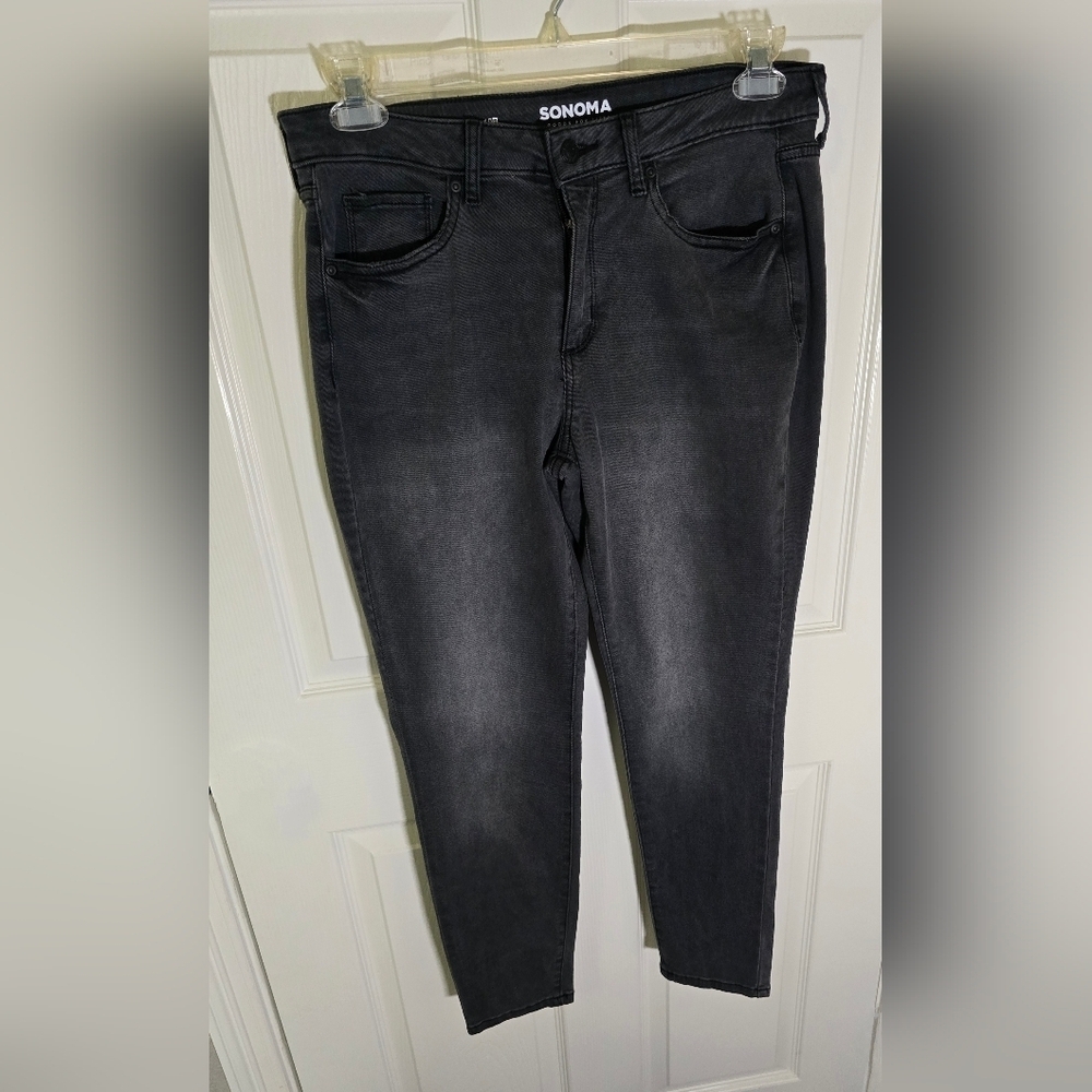 Sonoma Womens Curvy Skinny Black Stretchy Jeans 10R